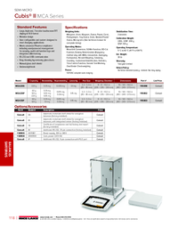 Thumbnail of document Data Sheet - Cubis II Series MCA, Sartorius Semi-Micro Balance